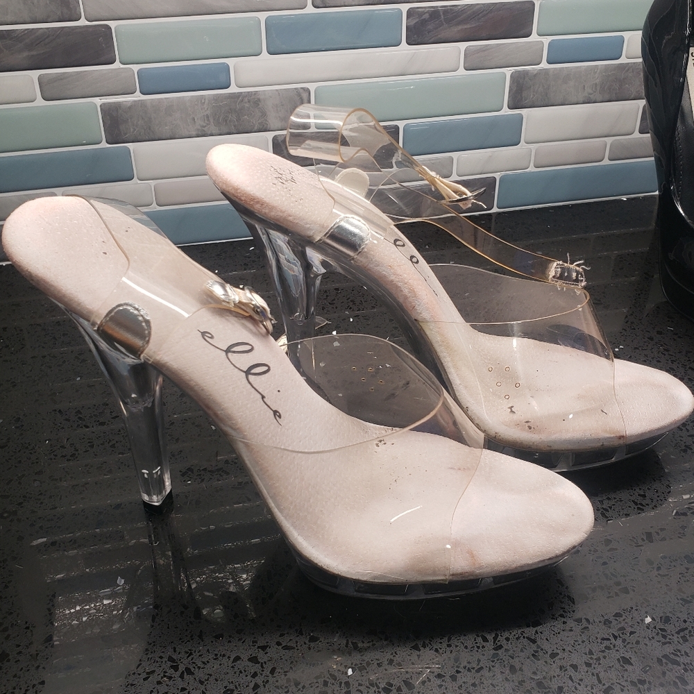 Clear Stiletto Heels for Competition